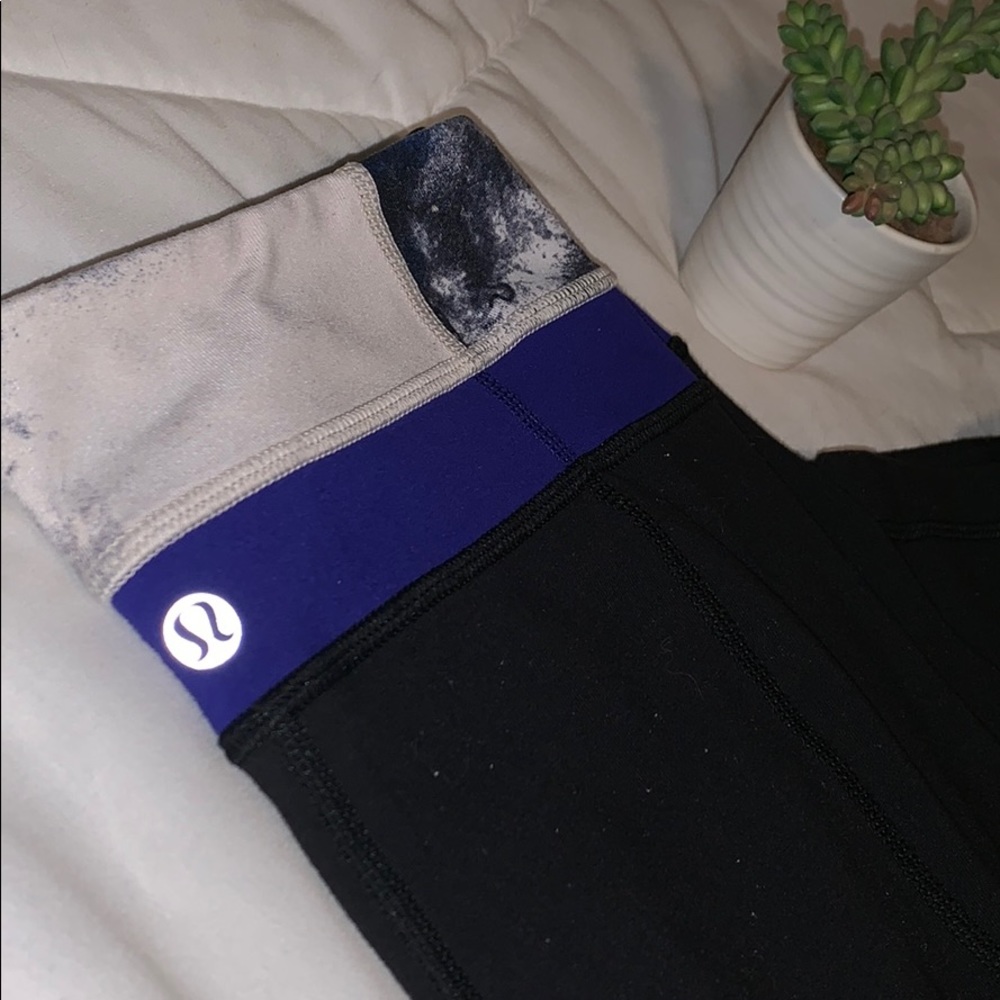 Black full length semi flared lululemon leggings